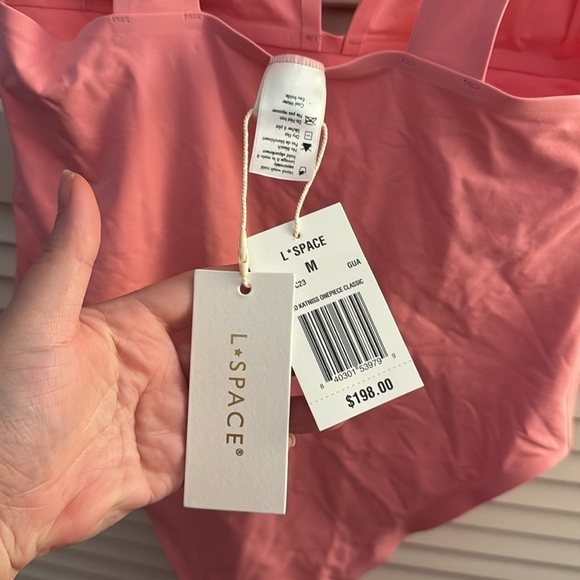L*Space Fused Katniss 1 Piece Classic Light Pink Swimsuit Medium NWT - Picture 6 of 8